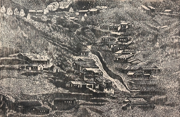 Memory_1990Woodcut on washied.1/3 60x90.5cm 2025.